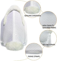 Woolous Dressage Saddle Pad, English Saddle Pad with Sheepskin Trim, Lambskin Wool Fleece Lining, Square Saddle Pad for Equestrian Riding, Comfortable & Shock Absorbing