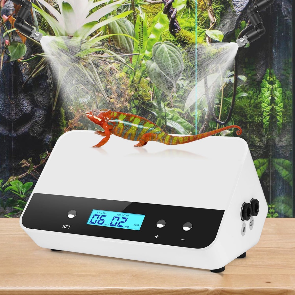 Reptile Misting System with Timer, 6 Nozzles, Self-Priming Pump - RWS302 with timer