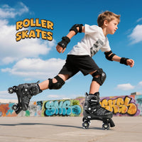 SULIFEEL Adjustable Kids Roller Skates, Light up Wheels – Fun for Kids & Family - C Spider Black / Large - Youth - image 4