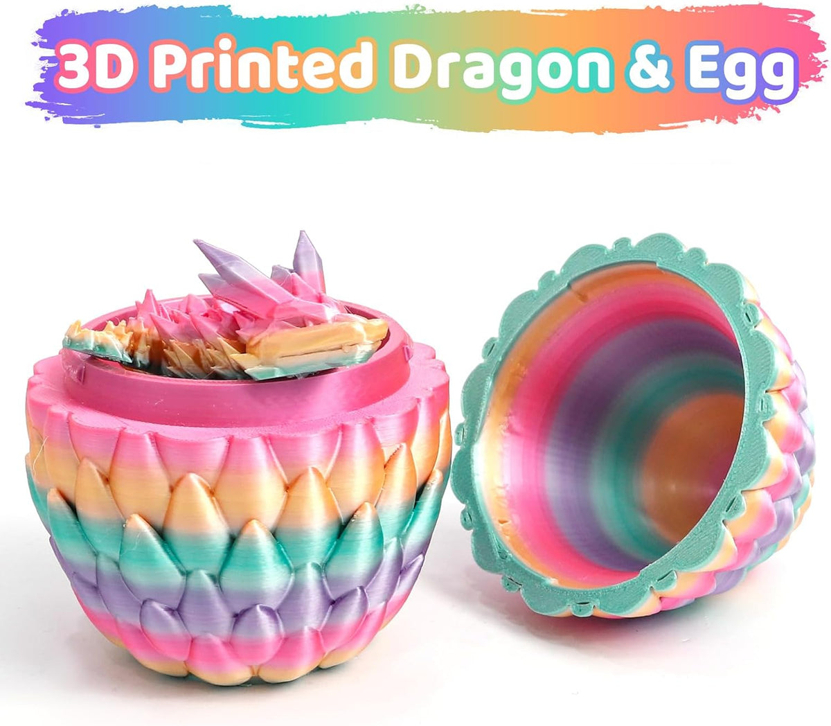 3D Printed Dragon Egg, Large 12" for Kids, Dragon Lovers - De02-green - image 3