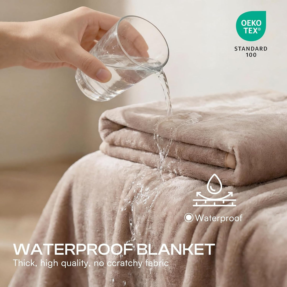 Luciphia Waterproof Pet Blanket - S (40" x28") / Khaki+white - image 2