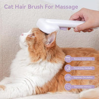 aumuca Cat and Dog Grooming Brush for Shedding, Removes Loose Fur from Long or Short Haired Pets - Ideal for Cats, Kittens, Rabbits, and More - Purple