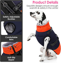 Large Dog Coat Waterproof Dog Winter Jacket with Harness TurquoiseL – Essentials for Dogs - Blue / XX-Large - image 4