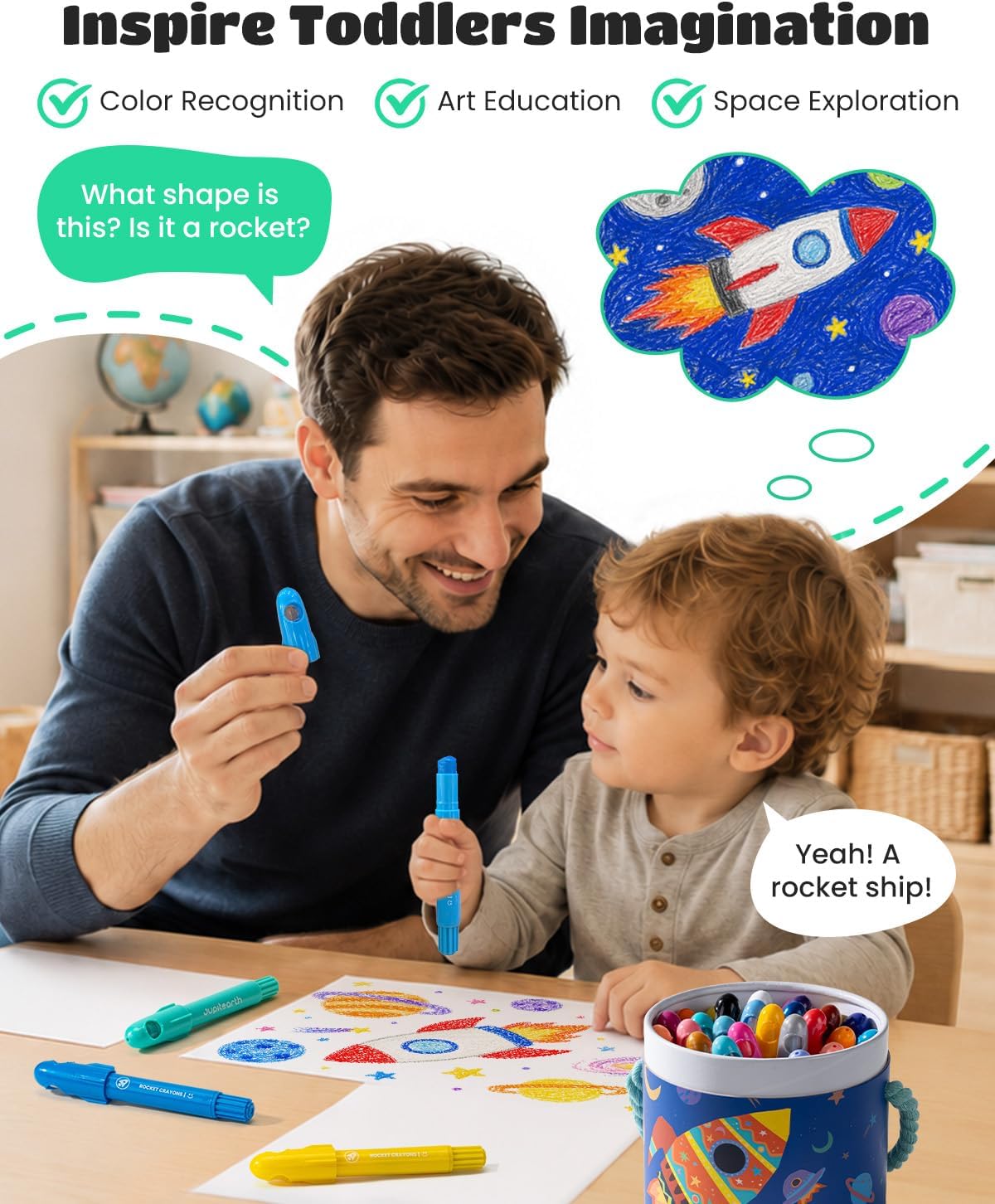 JUPITEARTH 12 Colors Twist Crayons for Toddlers 1-3, Non-Toxic - 36 Colors - image 3