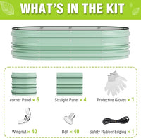 WORKPRO 4x2x1ft Galvanized Raised Garden Bed Set, Rust & Corrosion Protection, Easy Assembly, Safe Edge, Ideal for Vegetables & Flowers, Green