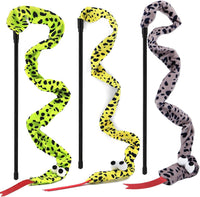 Interactive Cat Toy Wand with Catnip Mouse - 3 Pack Snake