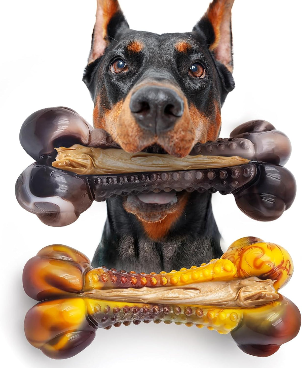 Dog Chew Toys for Aggressive Chewers - Real Bacon&Beef