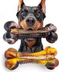 Dog Chew Toys for Aggressive Chewers, 2Pack Large Indestructible Dogs Bone Toy for Small Medium Breeds, Durable Tough Nylon Dog Chew Toys To Keep Them Busy, Puppy Teething Toy Bone, Beef&Bacon Flavor