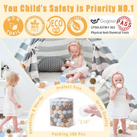 GOGOSO 100 pastel bear-shaped and round ball pit balls with zipper storage bag - view 13