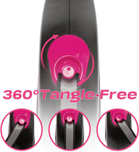 Retractable Dog Leash, 26ft Dog Leash for Small Medium Large Dogs Up to 110lbs, 360° Tangle-Free - 16 ft / Black Pink - image 4