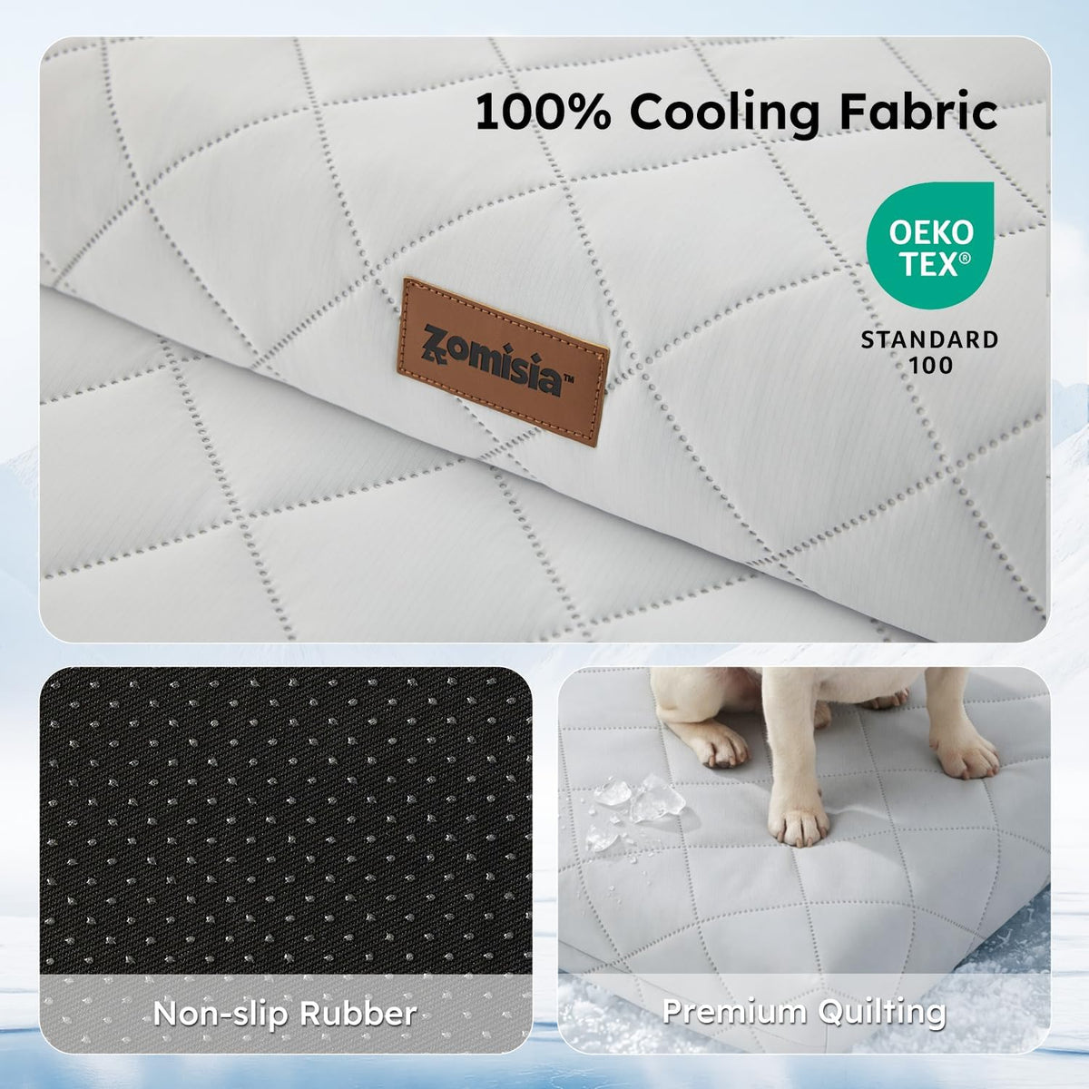 ZOMISIA Cooling Dog Bed for Crate - Grey / 47x29"(XXL-Crate) - image 2