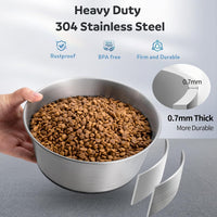 Stainless Steel Dog Bowls Set of 2 - Type A: 6 Cups - image 2