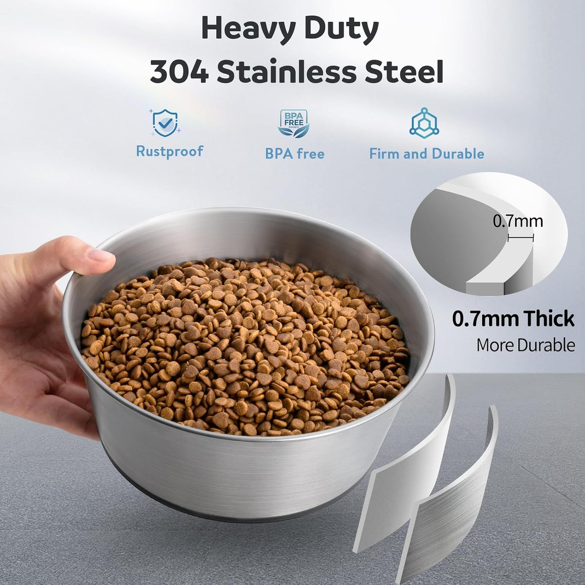 Stainless Steel Dog Bowls Set of 2 - Type A: 6 Cups - image 2