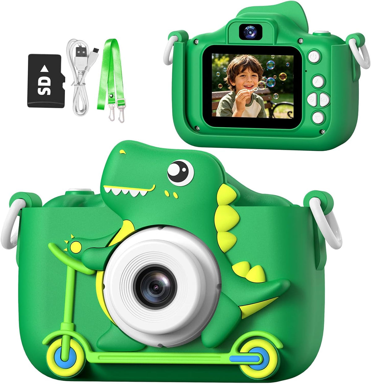 Goopow Kids Selfie Camera Toys for Girls Age 3-9 - Green