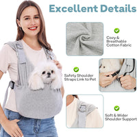 Supet Dog Sling Carrier for Small Pet - Grey / Regular (0-7 LBS) - image 2