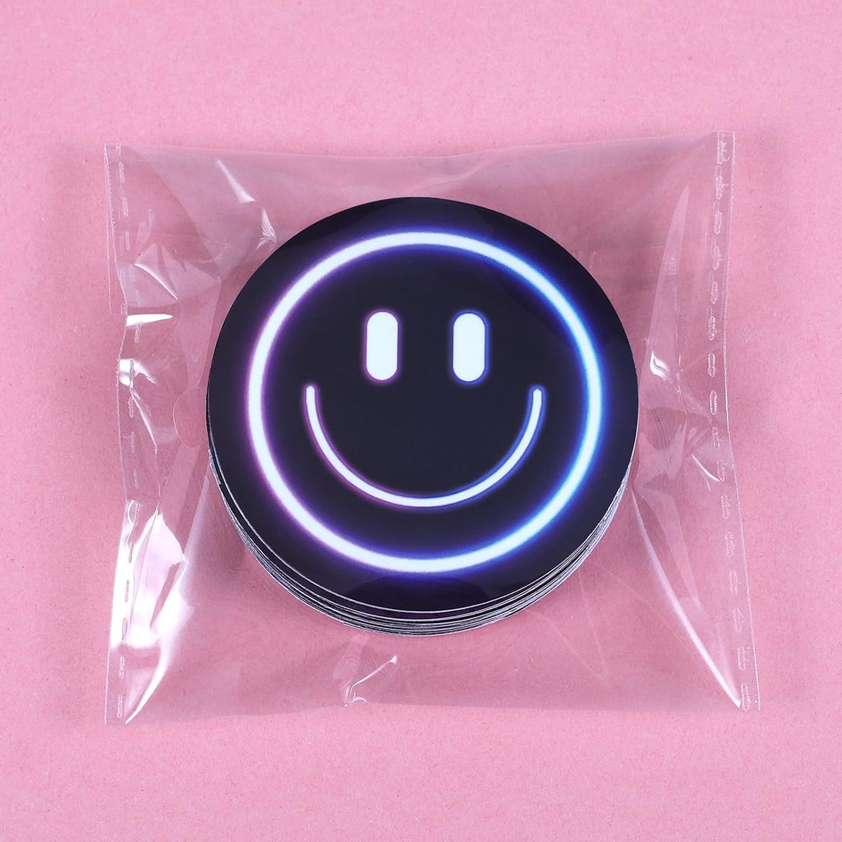 50PCS Smile Face Stickers Cute Water Bottle Stickers for Kids – Fun for Kids & Family - 50pcs Neon Stickers - image 4