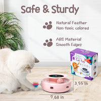 ORSDA 2in1 Interactive Toys for Indoor Cats, Timer Auto On/Off - Cherry Blossom Pink - image 3