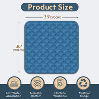 FunFurry Washable Pee Pads for Dogs - Blue / 36" X 36" - 2 Pack - image 2