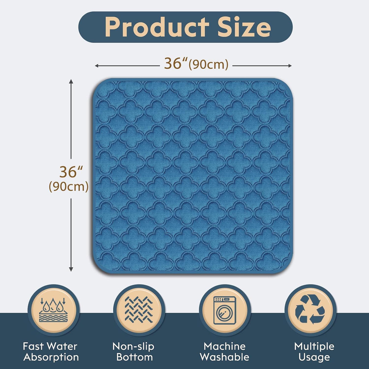 FunFurry Washable Pee Pads for Dogs - Blue / 36" X 36" - 2 Pack - image 2