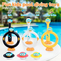 WeeHomm 9 piece duck pool diving toys with dive rings, dive sticks and floating ducks - view 3