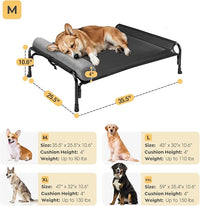 Veehoo Medium Elevated Dog Bed, Outdoor Raised Dog Cot Hammock Bed with One-Sided Removable Headrest Bolster, Cooling Breathable Washable Teslin Mesh, Off Ground, Anti-Slip, M, CWC2204BCP