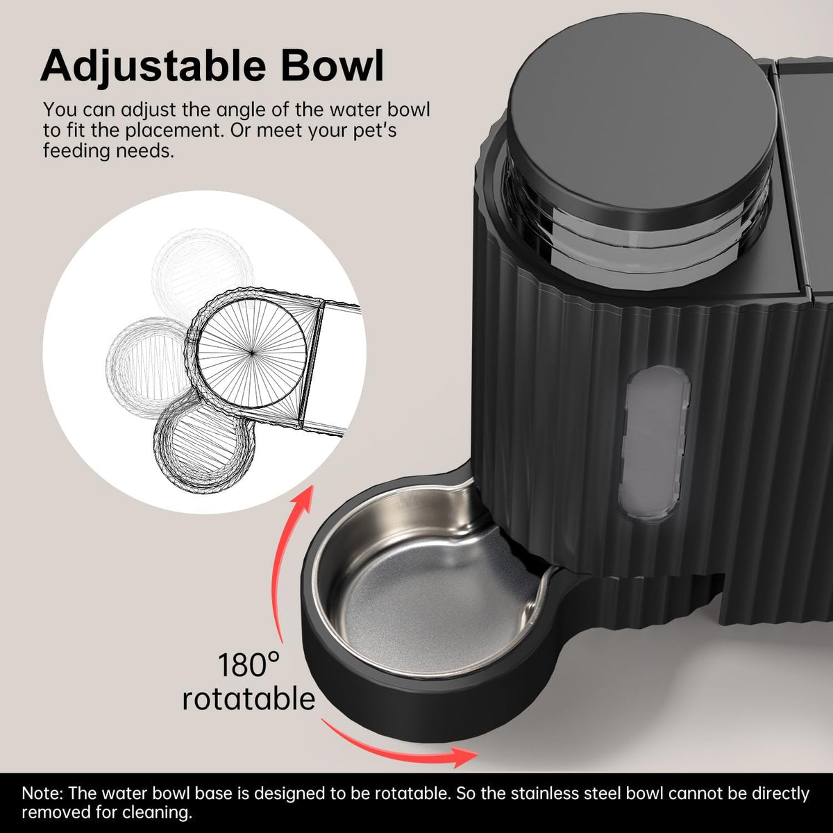 Gravity Automatic Cat Feeder, Water & Food Dispenser Set - Large (0.8 Gallon x 2) / Black - image 4