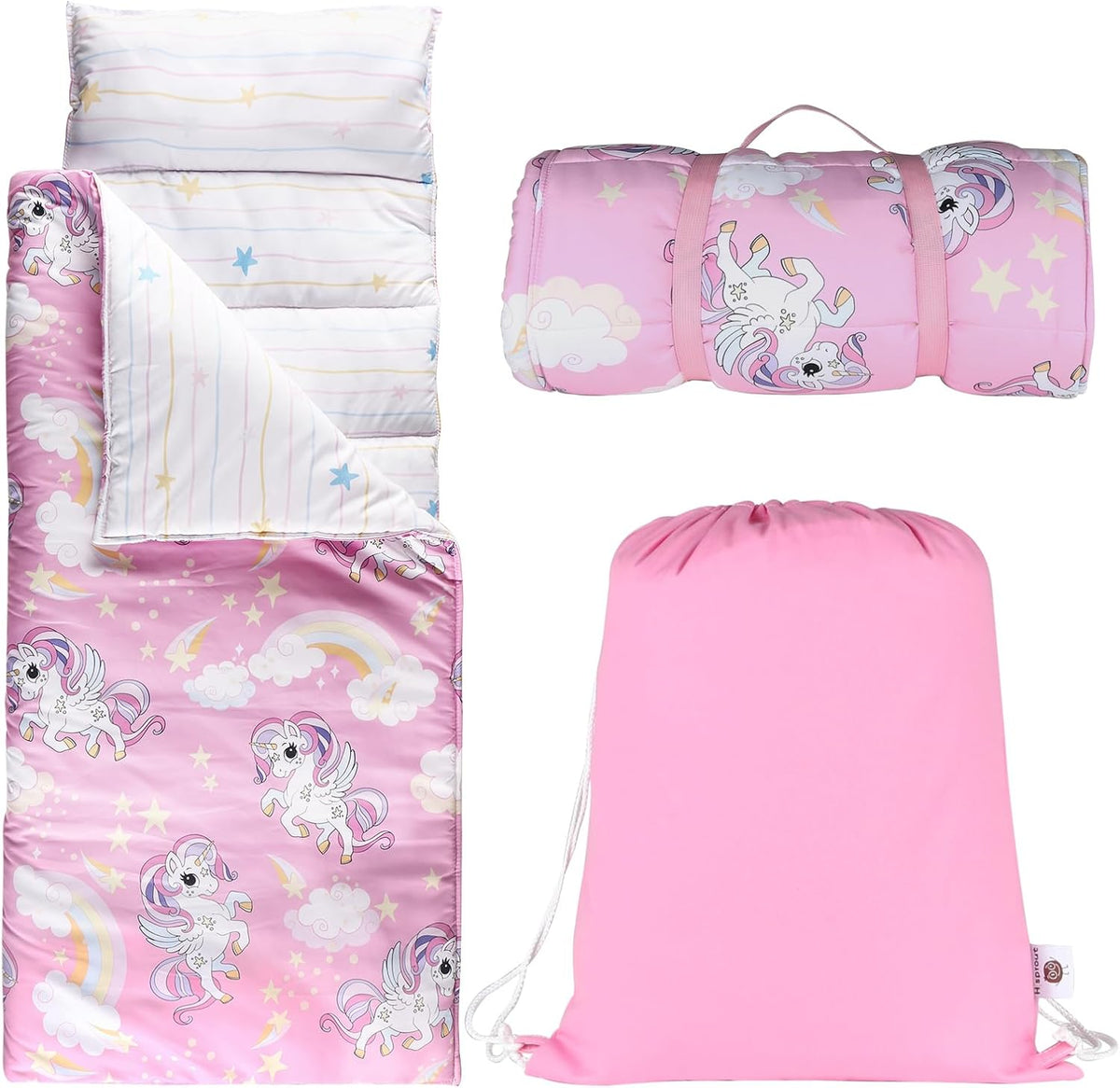 Toddler Nap Mat with Removable Pillow & Soft Blanket - Unicorn