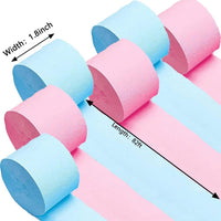 We Moment Dusty Blue Light Blue White Crepe Paper Streamers 1.8 Inch - pink and blue - image 2