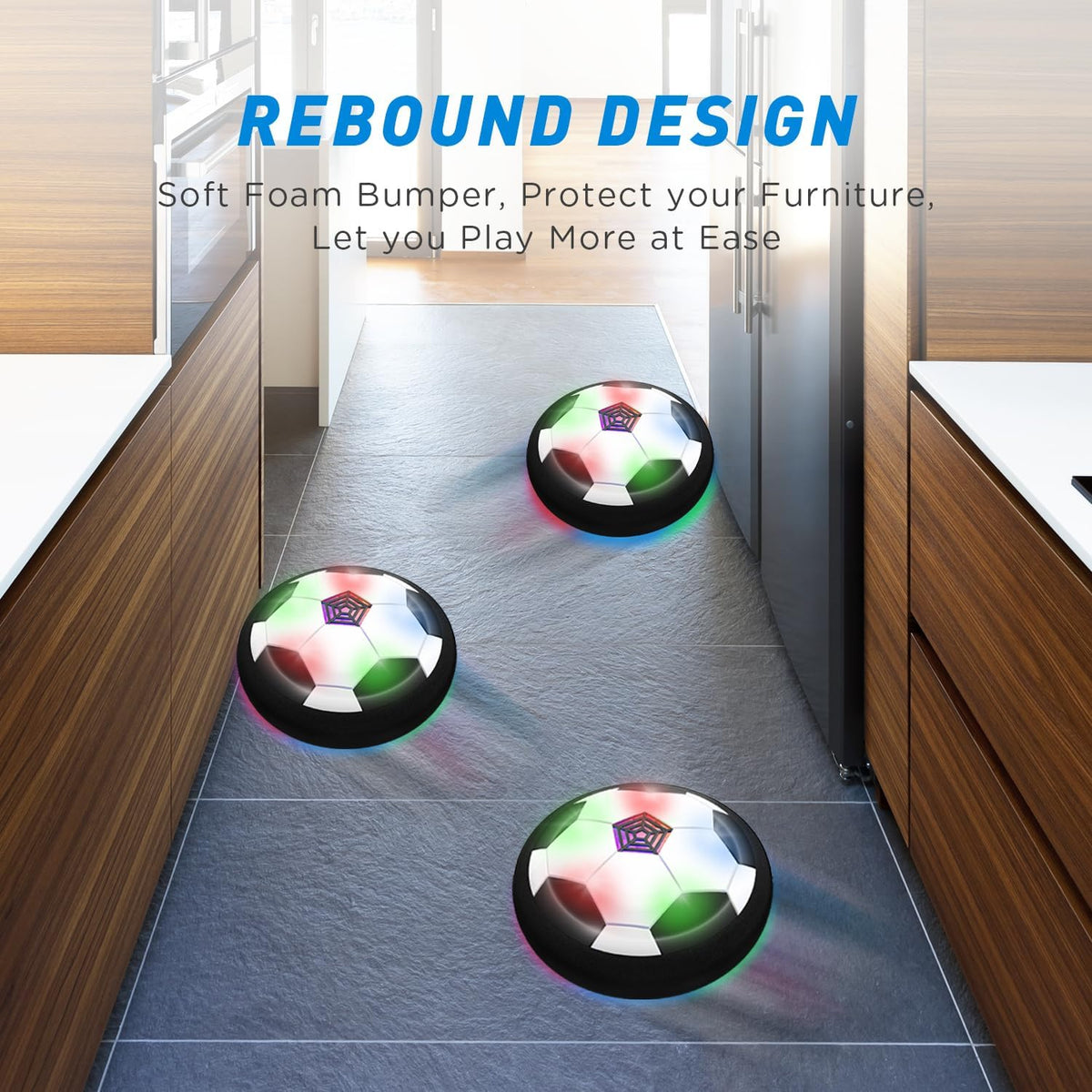 Toyk Boy Toys, LED Hover Soccer Ball - Black+black - image 3