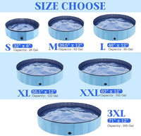 Foldable Dog Bath Swimming Pool Plastic Kiddie Pool Professional Tub Collapsible Grooming Bathtub for Pets Kids Baby and Toddler, 32 x 8 Inches Blue