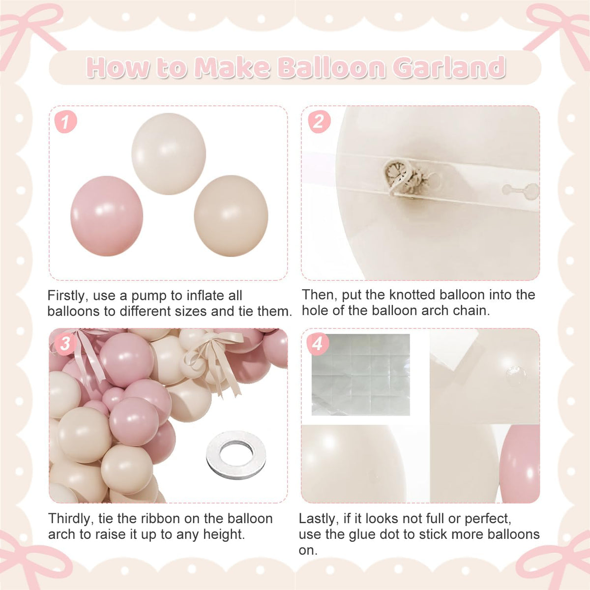 Pink Balloon Arch Kit, 145Pcs Baby Shower Birthday Decor – Fun for Kids & Family - Dusty Pink - image 4