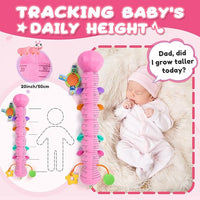 Baby Toys 0-6-12 Months,Musical Caterpillar Stuffed Animals Activity Infant Toys with Crinkle,Rattles,Mirror&Pull String,Muti-Sensory Toys Gifts for Newborn Tummy Time,Candy Pink|Leafy