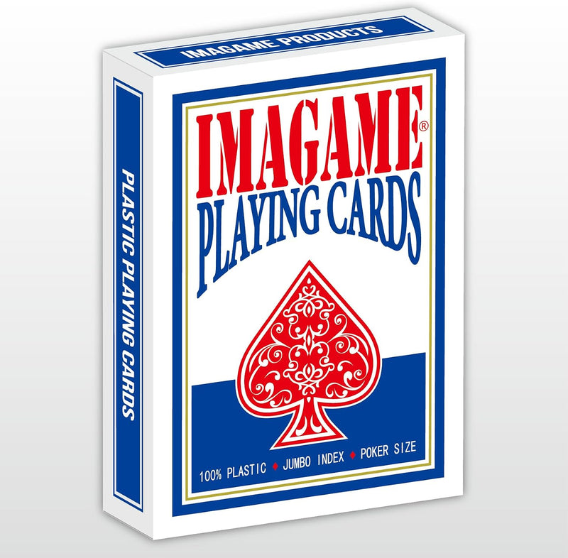 IMAGAME Plastic Playing Cards, Jumbo Index, Poker Size - 1 Blue Deck