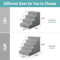 Dog Stairs for Small Dogs, 4 Tier Wider Pet Stairs for Couch and Beds, 17.7" H Non-Slip Dog Steps for Old Cats, Puppy, Small Medium Dogs, 17.7x23.6x17.7 inch, White Black