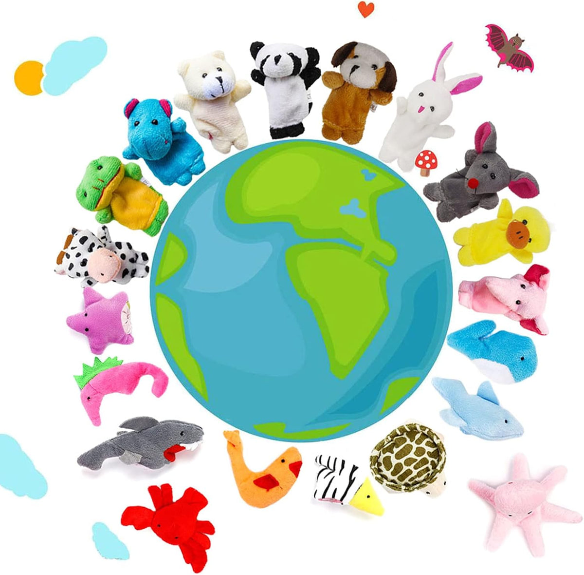 RIY 10Pcs Story Time Finger Puppets - Sea Animal - image 3