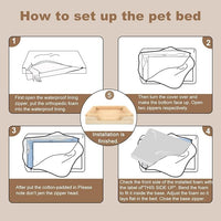 JOYELF Orthopedic Dog Bed for Extra Large Dogs, Foam Sofa Couch Bed, Waterproof with Removable Washable Cover and Nonskid Bottom, Durable - Khaki