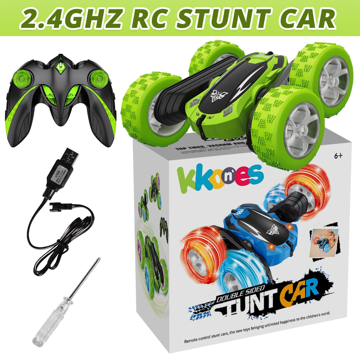 KKONES Remote Control Car - Green - image 2