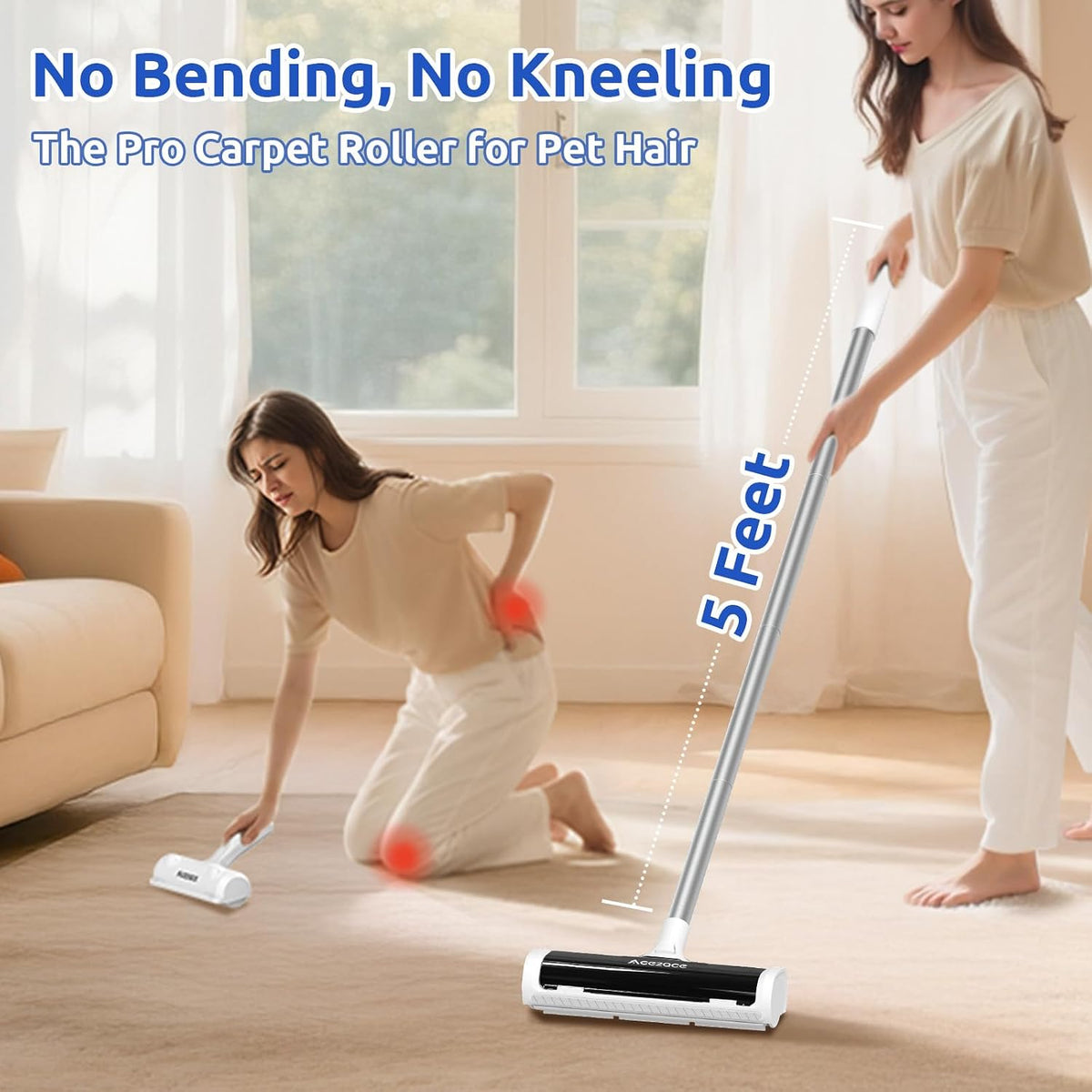 ACE2ACE A3 Pro Carpet Roller for Pet Hair - Black - image 3