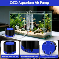 Aquarium Air Pump, Quiet Fish Tank Air Pump with Dual Outlets - 3W (Up to 80 Gallon) - image 2