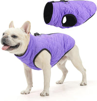 Winter Dog Vest Coat with Harness Built in – Essentials for Dogs - #2 Purple-Gloss / L(Chest 19")-Regular