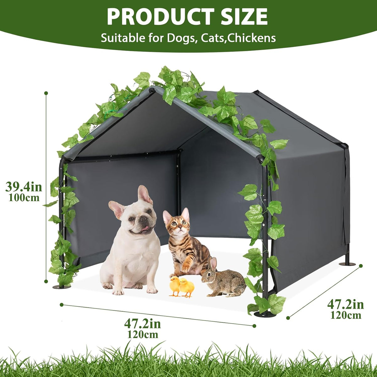 Large Dog Shade Shelter for Outside - Grey / Large - image 3