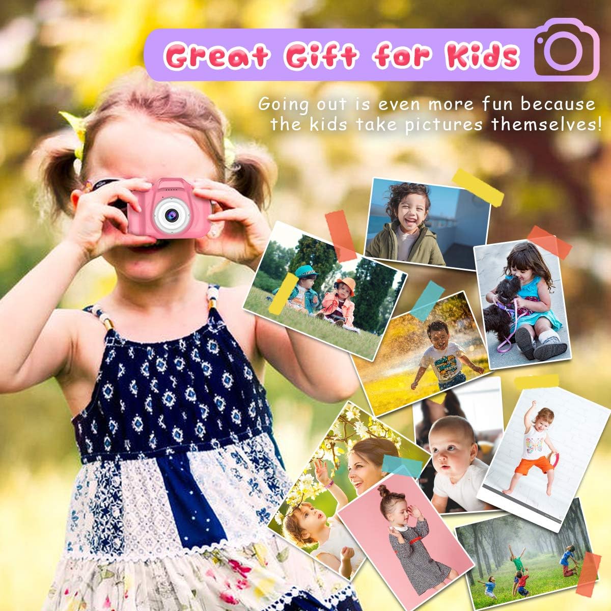 Seckton Upgraded Kids Selfie Camera - Pink - image 4