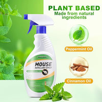 Mouse and Insect Repellent Spray 16 OZ * 2, Peppermint Oil Rodent and Insect Repellent Spray for Rodent and Mouse, Safe for Indoor, Outdoor, and Car Engines