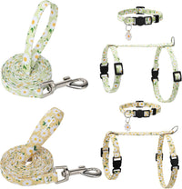 2 Pack Cat Harness and Leash with Collar Set - Floral