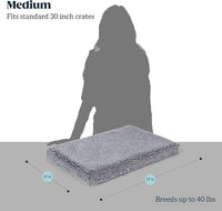 Stoutwool 4" Indestructible Dog Bed - Orthopedic Chew Proof Dog Crate Pad - Fluffy Kennel Mat for Aggressive Chewers - Ideal for Medium Breeds & Fits 30-Inch Crate - 29"x18", Charcoal