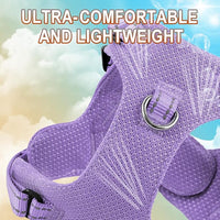 BARKBAY Dog Harness, Reflective Adjustable Puppy No Pull Harness, Breathable Soft for Small and Medium Dogs, Violet Purple, XXS