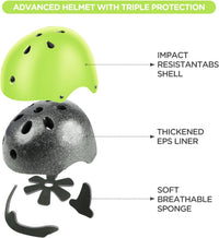 DaCool Kids Bike Helmet Set Skateboard Knee Pads - 4-Green - image 3