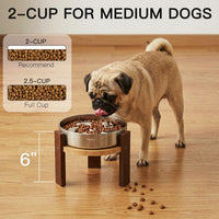 Feedoo Elevated Dog Bowl Stand - 6" Height 2-Cup Slow Feeder - image 2