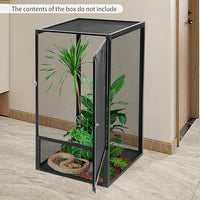 Reptile Pet Feeding Net Box, 17.7"x17.7"x31.5" Micro Habitat Terrarium Enclosure for Small Tree Dwelling Reptiles, Amphibians, Spiders & Other Invertebrates, Insect Terrarium
