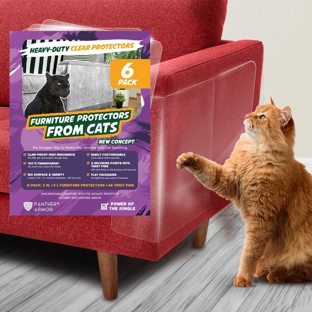 Panther Armor Cat Furniture Protector - Gloss (1-Side Furniture Protector) / 6 Sheets